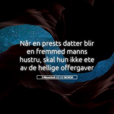 Picture 05 - 3 Mosebok 22:12 NORSK - Når en prests datter blir en fremmed manns - Bible Verse Picture
