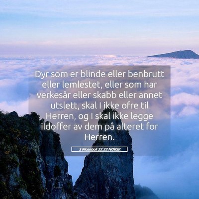 Picture 05 - 3 Mosebok 22:22 NORSK - Dyr som er blinde eller benbrutt eller lemlestet, - Bible Verse Picture