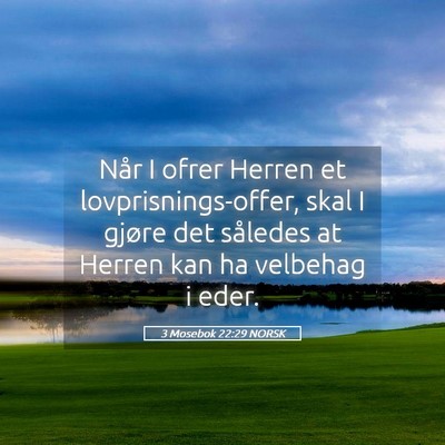 Picture 05 - 3 Mosebok 22:29 NORSK - Når I ofrer Herren et lovprisnings-offer, skal I - Bible Verse Picture
