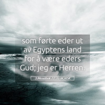 Picture 05 - 3 Mosebok 22:33 NORSK - som førte eder ut av Egyptens land for å være - Bible Verse Picture
