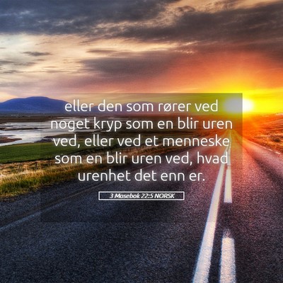 Picture 05 - 3 Mosebok 22:5 NORSK - eller den som rører ved noget kryp som en blir - Bible Verse Picture