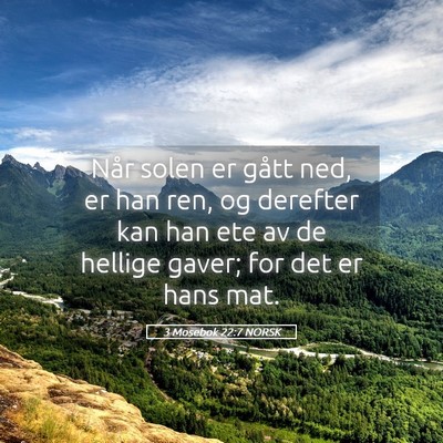 Picture 05 - 3 Mosebok 22:7 NORSK - Når solen er gått ned, er han ren, og derefter - Bible Verse Picture