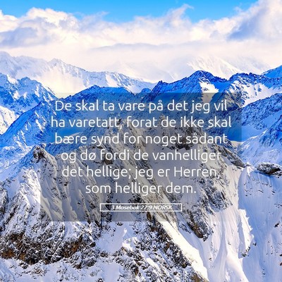 Picture 05 - 3 Mosebok 22:9 NORSK - De skal ta vare på det jeg vil ha varetatt, - Bible Verse Picture