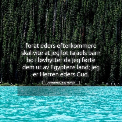 Picture 05 - 3 Mosebok 23:43 NORSK - forat eders efterkommere skal vite at jeg lot - Bible Verse Picture