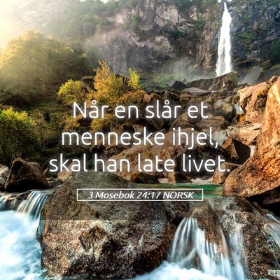 Picture 05 - 3 Mosebok 24:17 NORSK - Når en slår et menneske ihjel, skal han late - Bible Verse Picture