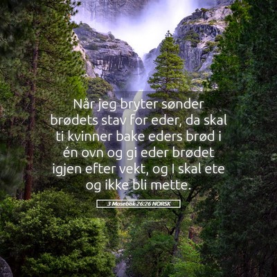 Picture 05 - 3 Mosebok 26:26 NORSK - Når jeg bryter sønder brødets stav for eder, - Bible Verse Picture