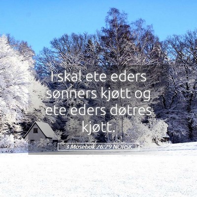 Picture 05 - 3 Mosebok 26:29 NORSK - I skal ete eders sønners kjøtt og ete eders - Bible Verse Picture