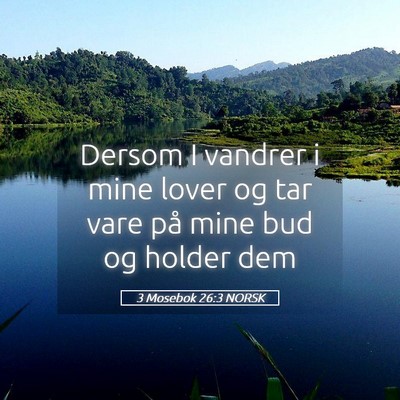 Picture 05 - 3 Mosebok 26:3 NORSK - Dersom I vandrer i mine lover og tar vare på - Bible Verse Picture