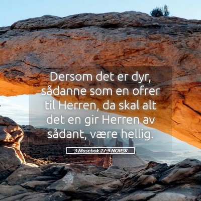 Picture 05 - 3 Mosebok 27:9 NORSK - Dersom det er dyr, sådanne som en ofrer til - Bible Verse Picture