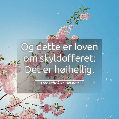 Picture 05 - 3 Mosebok 7:1 NORSK - Og dette er loven om skyldofferet: Det er - Bible Verse Picture