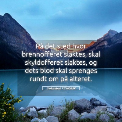 Picture 05 - 3 Mosebok 7:2 NORSK - På det sted hvor brennofferet slaktes, skal - Bible Verse Picture