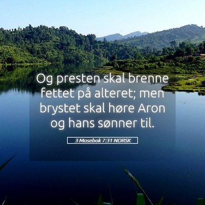 Picture 05 - 3 Mosebok 7:31 NORSK - Og presten skal brenne fettet på alteret; men - Bible Verse Picture