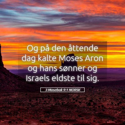 Picture 05 - 3 Mosebok 9:1 NORSK - Og på den åttende dag kalte Moses Aron og hans - Bible Verse Picture