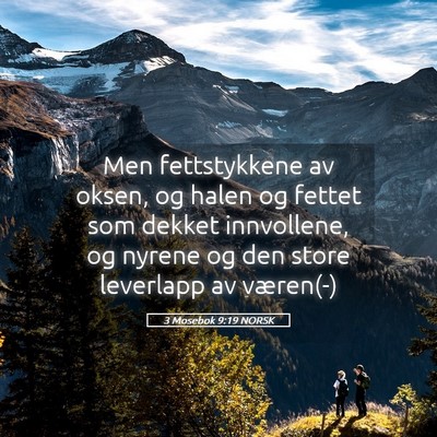Picture 05 - 3 Mosebok 9:19 NORSK - Men fettstykkene av oksen, og halen og fettet som - Bible Verse Picture