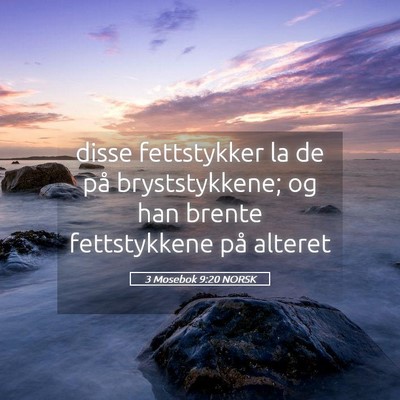Picture 05 - 3 Mosebok 9:20 NORSK - disse fettstykker la de på bryststykkene; og han - Bible Verse Picture