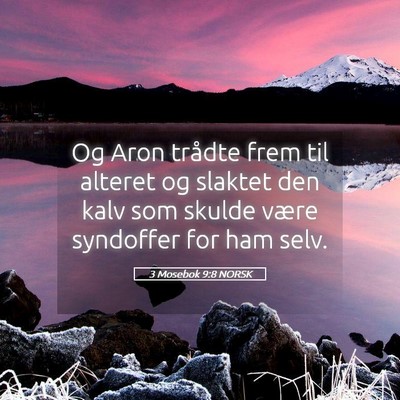 Picture 05 - 3 Mosebok 9:8 NORSK - Og Aron trådte frem til alteret og slaktet den - Bible Verse Picture