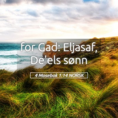 Picture 05 - 4 Mosebok 1:14 NORSK - for Gad: Eljasaf, De'els - Bible Verse Picture