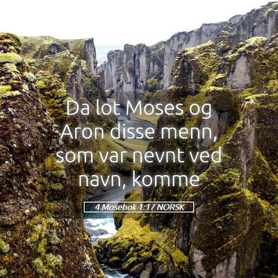Picture 05 - 4 Mosebok 1:17 NORSK - Da lot Moses og Aron disse menn, som var nevnt - Bible Verse Picture