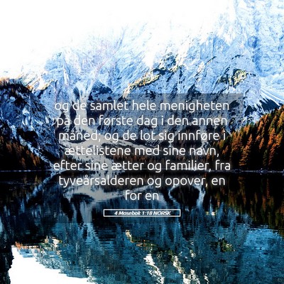 Picture 05 - 4 Mosebok 1:18 NORSK - og de samlet hele menigheten på den første dag - Bible Verse Picture
