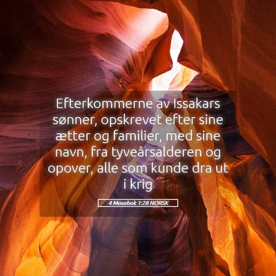 Picture 05 - 4 Mosebok 1:28 NORSK - Efterkommerne av Issakars sønner, opskrevet - Bible Verse Picture
