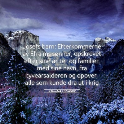 Picture 05 - 4 Mosebok 1:32 NORSK - Josefs barn: Efterkommerne av Efra'ms sønner, - Bible Verse Picture