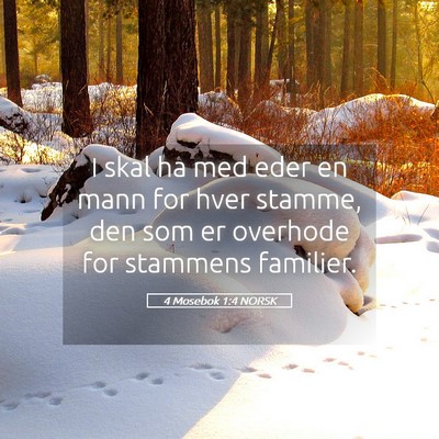 Picture 05 - 4 Mosebok 1:4 NORSK - I skal ha med eder en mann for hver stamme, den - Bible Verse Picture