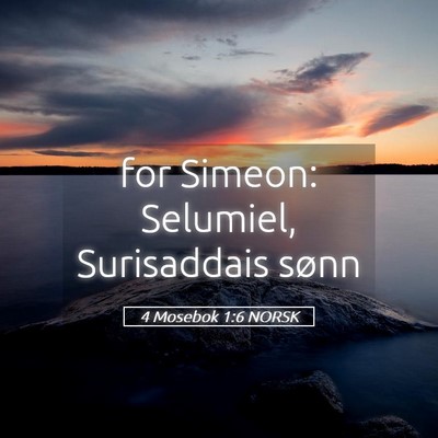 Picture 05 - 4 Mosebok 1:6 NORSK - for Simeon: Selumiel, Surisaddais - Bible Verse Picture