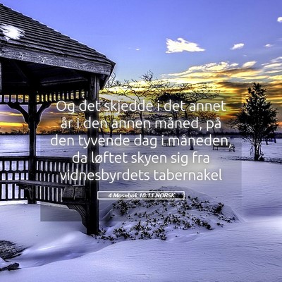 Picture 05 - 4 Mosebok 10:11 NORSK - Og det skjedde i det annet år i den annen - Bible Verse Picture