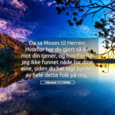 Picture 05 - 4 Mosebok 11:11 NORSK - Da sa Moses til Herren: Hvorfor har du gjort så - Bible Verse Picture