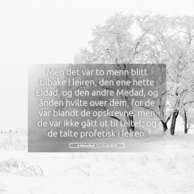 Picture 05 - 4 Mosebok 11:26 NORSK - Men det var to menn blitt tilbake i leiren, den - Bible Verse Picture