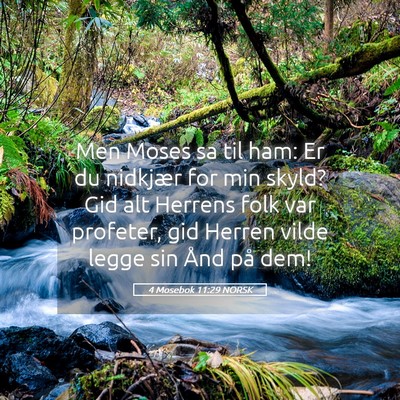 Picture 05 - 4 Mosebok 11:29 NORSK - Men Moses sa til ham: Er du nidkjær for min - Bible Verse Picture