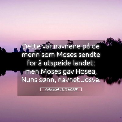 Picture 05 - 4 Mosebok 13:16 NORSK - Dette var navnene på de menn som Moses sendte - Bible Verse Picture