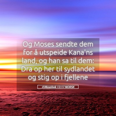 Picture 05 - 4 Mosebok 13:17 NORSK - Og Moses sendte dem for å utspeide Kana'ns land, - Bible Verse Picture
