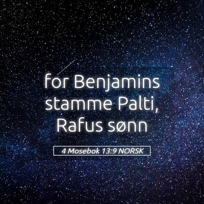 Picture 05 - 4 Mosebok 13:9 NORSK - for Benjamins stamme Palti, Rafus - Bible Verse Picture