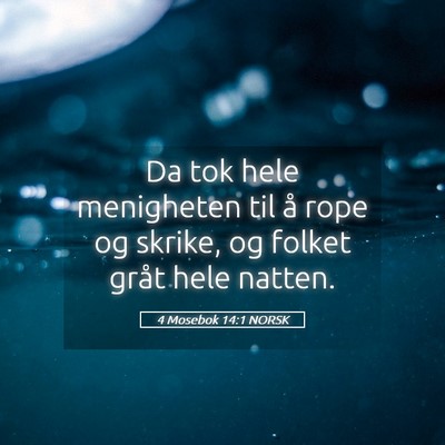 Picture 05 - 4 Mosebok 14:1 NORSK - Da tok hele menigheten til å rope og skrike, og - Bible Verse Picture