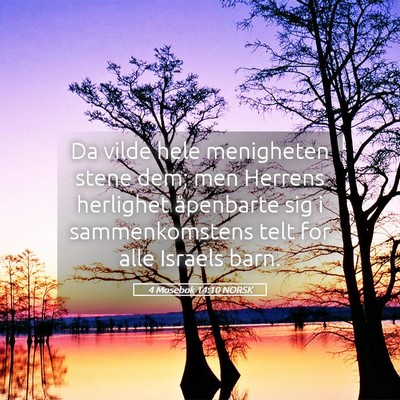 Picture 05 - 4 Mosebok 14:10 NORSK - Da vilde hele menigheten stene dem; men Herrens - Bible Verse Picture