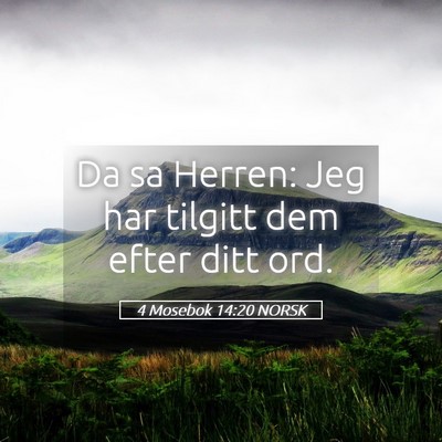 Picture 05 - 4 Mosebok 14:20 NORSK - Da sa Herren: Jeg har tilgitt dem efter ditt - Bible Verse Picture