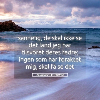 Picture 05 - 4 Mosebok 14:23 NORSK - sannelig, de skal ikke se det land jeg bar - Bible Verse Picture
