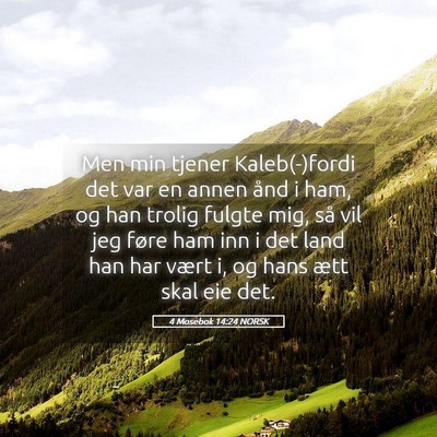 Picture 05 - 4 Mosebok 14:24 NORSK - Men min tjener Kaleb(-)fordi det var en annen - Bible Verse Picture