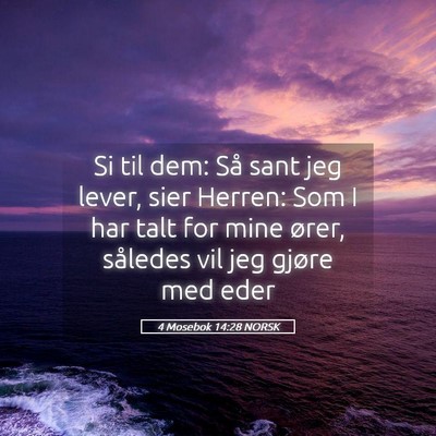 Picture 05 - 4 Mosebok 14:28 NORSK - Si til dem: Så sant jeg lever, sier Herren: Som - Bible Verse Picture