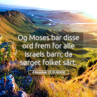 Picture 05 - 4 Mosebok 14:39 NORSK - Og Moses bar disse ord frem for alle Israels - Bible Verse Picture