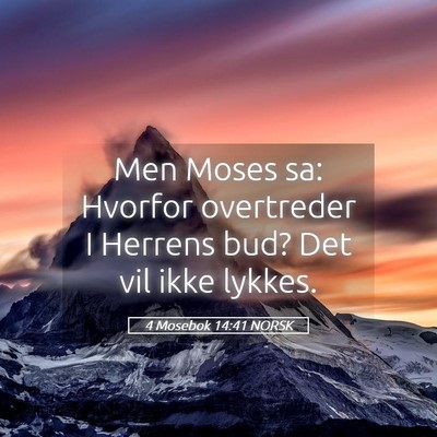 Picture 05 - 4 Mosebok 14:41 NORSK - Men Moses sa: Hvorfor overtreder I Herrens bud? - Bible Verse Picture