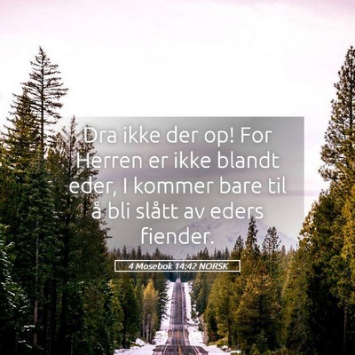Picture 05 - 4 Mosebok 14:42 NORSK - Dra ikke der op! For Herren er ikke blandt eder, - Bible Verse Picture