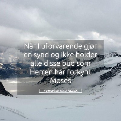 Picture 05 - 4 Mosebok 15:22 NORSK - Når I uforvarende gjør en synd og ikke holder - Bible Verse Picture