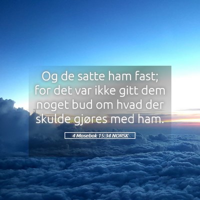 Picture 05 - 4 Mosebok 15:34 NORSK - Og de satte ham fast; for det var ikke gitt dem - Bible Verse Picture