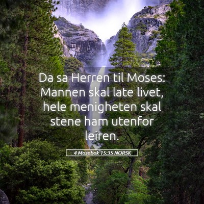 Picture 05 - 4 Mosebok 15:35 NORSK - Da sa Herren til Moses: Mannen skal late livet, - Bible Verse Picture