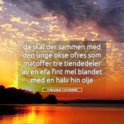Picture 05 - 4 Mosebok 15:9 NORSK - da skal der sammen med den unge okse ofres som - Bible Verse Picture