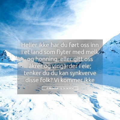 Picture 05 - 4 Mosebok 16:14 NORSK - Heller ikke har du ført oss inn i et land som - Bible Verse Picture