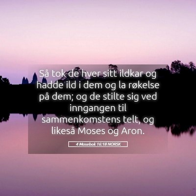 Picture 05 - 4 Mosebok 16:18 NORSK - Så tok de hver sitt ildkar og hadde ild i dem og - Bible Verse Picture