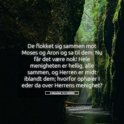 Picture 05 - 4 Mosebok 16:3 NORSK - De flokket sig sammen mot Moses og Aron og sa til - Bible Verse Picture